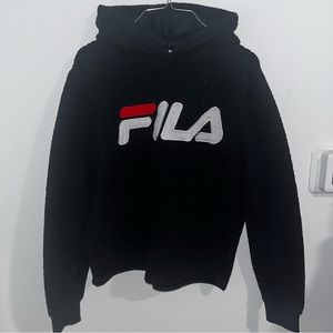Fila |  black sherpa pullover hoodie
